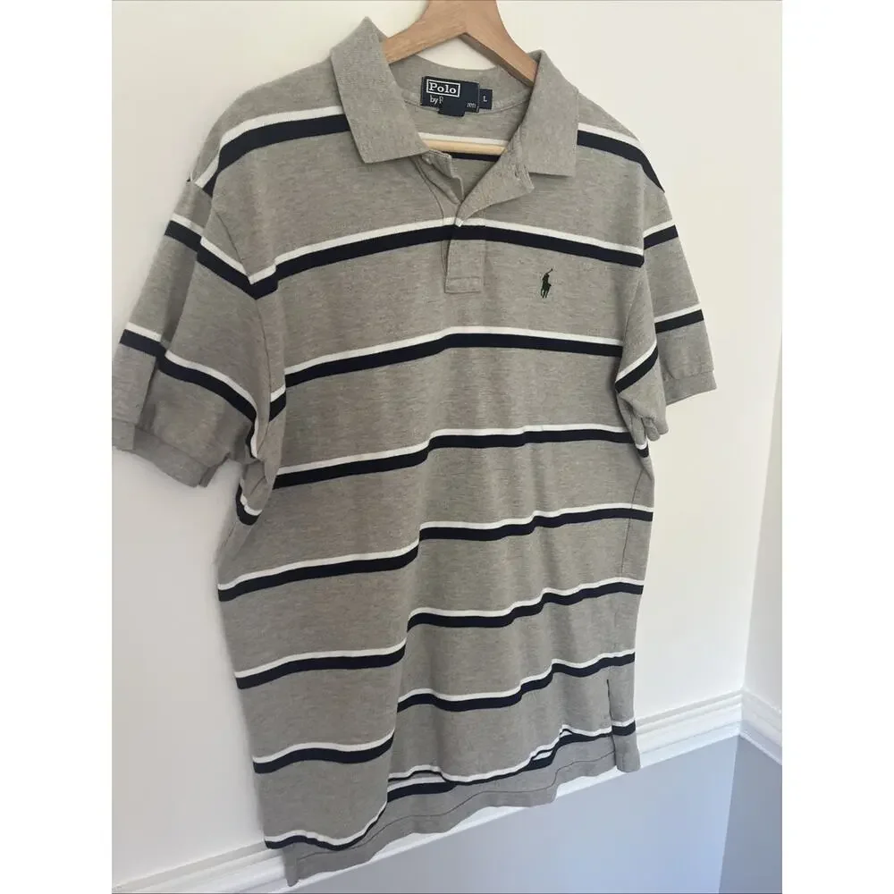 Polo Ralph Lauren Striped Mens Polo Short Sleeve Shirt Large‎